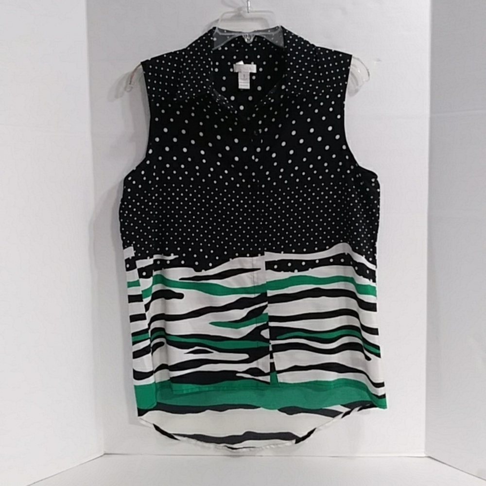 *EUC* Chico's Women's Thin Light Sleeveless Button Down Blouse